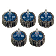 Sealey 50 x 25mm Abrasive Flap Wheel on 6mm Shaft 80Grit - Pack of 5 FW5025805 Sealey - Dynamic Drive