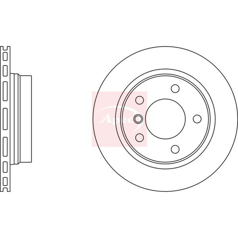 Apec Rear Brake Vented Discs & Pads fits BMW 3 1995-1999