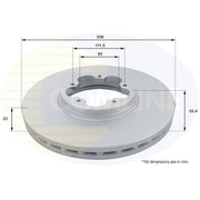 Comline 2 x Front Brake Discs ADC1267V-x2