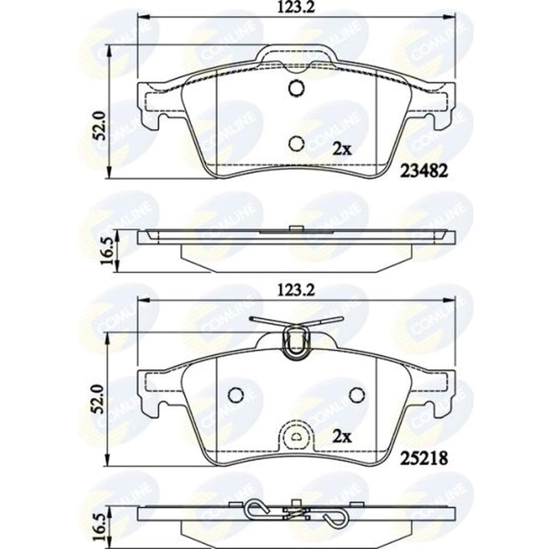Comline 4 x Rear Brake Pad Set fits Peugeot 508 I 2010-2018 1.6 2.0 2.2