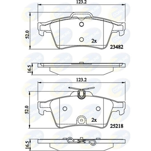 Comline 4 x Rear Brake Pad Set fits Peugeot 508 I 2010-2018 1.6 2.0 2.2