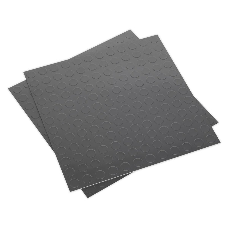 Sealey Vinyl Floor Tile with Peel & Stick Backing Silver Coin Pack of 16 FT2S Sealey - Dynamic Drive