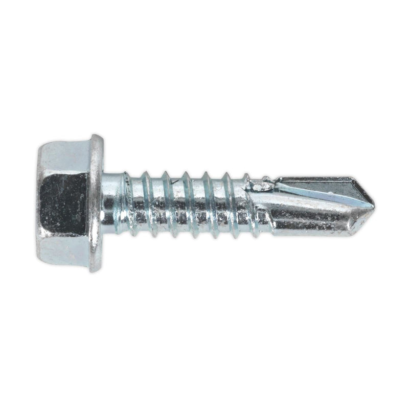 Sealey Self Drilling Screw 6.3 x 25mm Hex Head Zinc Pack of 100 SDHX6325 Sealey - Dynamic Drive