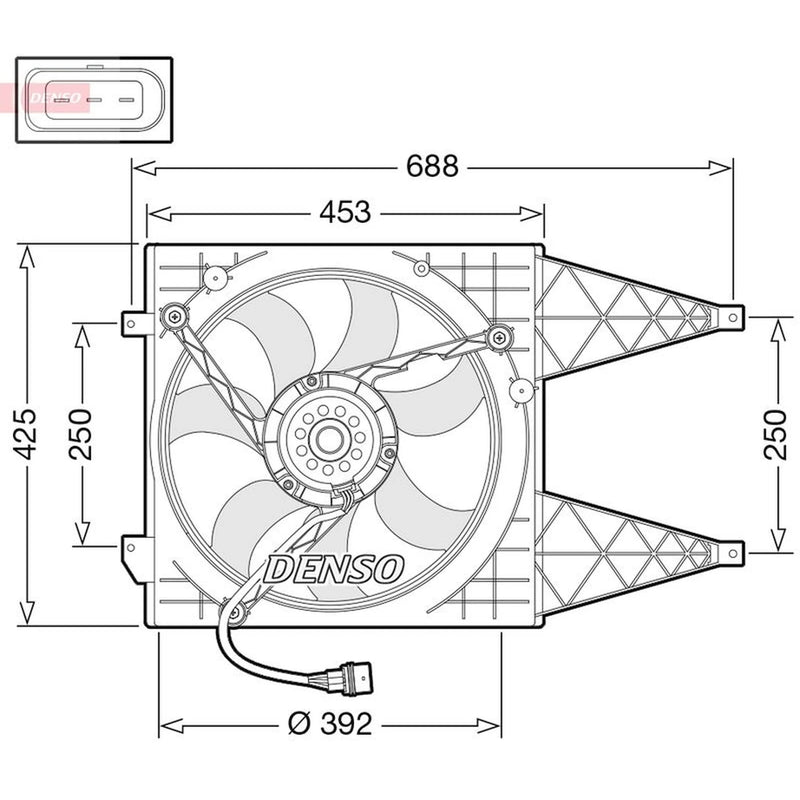 Denso Engine Cooling Fan fits Seat Cordoba 2002-2009 1.2 1.4 1.9