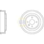 NAPA Brake Drum Assembly Rear fits Opel Astra G 1998-2009 1.4 1.6 1.7