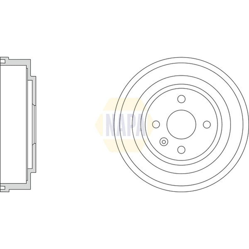 NAPA Brake Drum Assembly Rear fits Opel Astra G 1998-2009 1.4 1.6 1.7