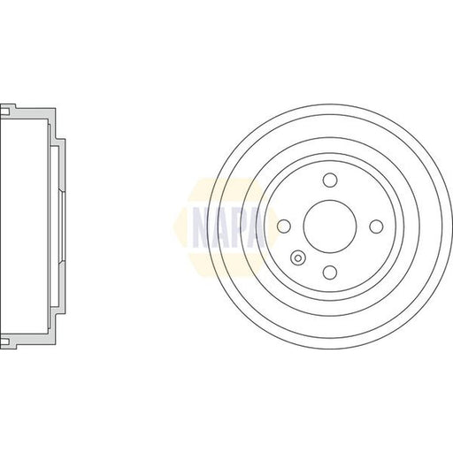 NAPA Brake Drum Assembly Rear fits Opel Astra G 1998-2009 1.4 1.6 1.7
