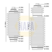 NAPA Steering Bellow Kit Front fits Citroën Xm 1989-2000 2.0 2.1 2.5 3.0