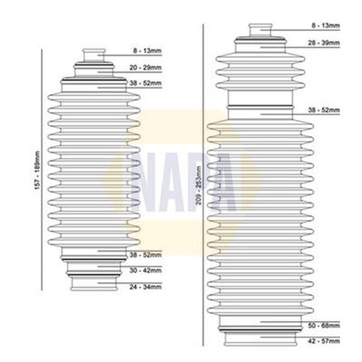 NAPA Steering Bellow Kit Front fits Citroën Xm 1989-2000 2.0 2.1 2.5 3.0