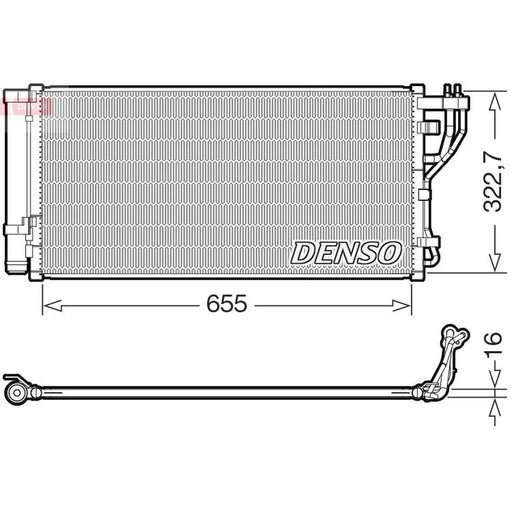 Denso Air Conditioning Condenser fits Kia Optima 2016-2019 2.0