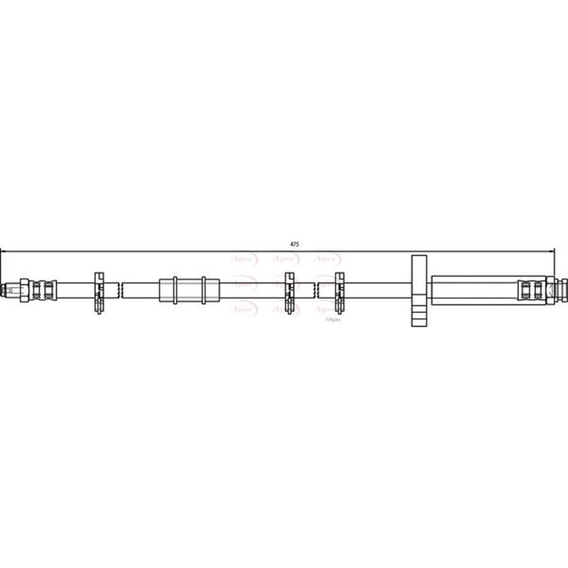 Apec Brake Hydraulic Hose Line Front fits Citroën Relay I 1994-2002 1.9 2.5 2.8