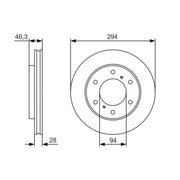 Bosch 2 x Vented Brake Discs