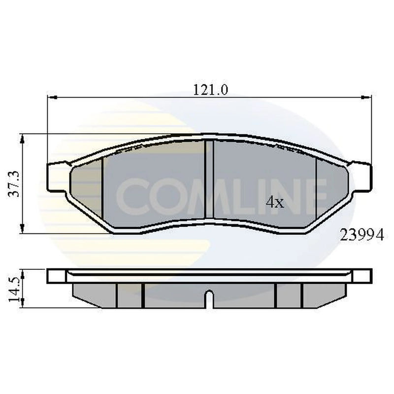Comline 4 x Rear Brake Pad Set fits Chevrolet Epica 2005-2011 2.0 2.5