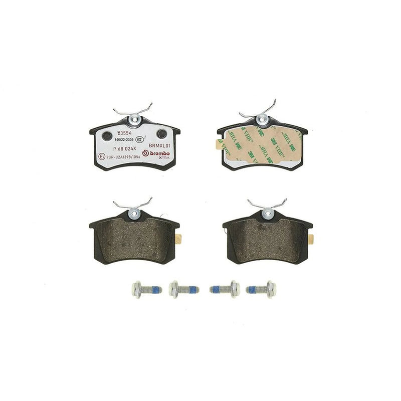 Brembo 4 x Rear Brake Pad Set fits Citroën C3 Aircross I 2017-2018 1.2 1.5 1.6