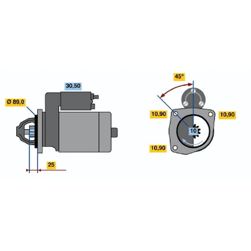 Bosch Starter Motor 24V 4kW 10 Teeth