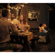 Dellonda Outdoor Chiminea Fireplace Fire Pit Heater Firewood Storage Black Steel Dellonda  - Dynamic Drive