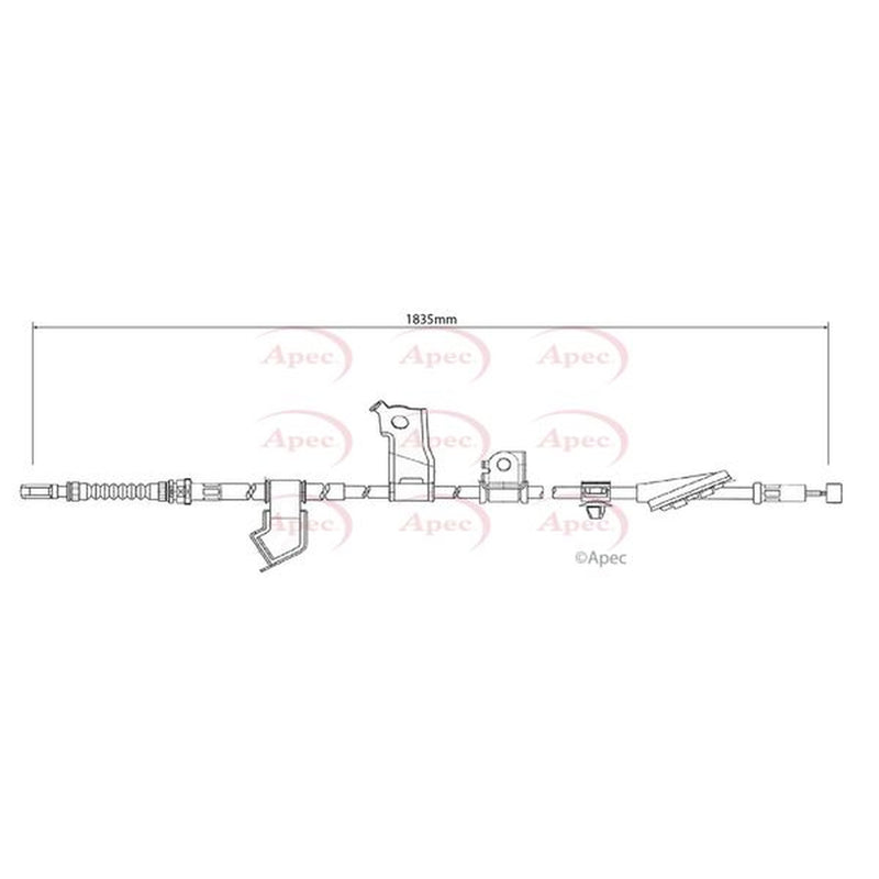 Apec Handbrake Cable Left Rear fits Nissan Qashqai I 2006-2013 1.5 1.6 2.0