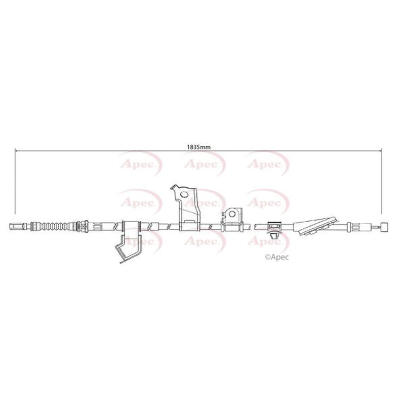 Apec Handbrake Cable Left Rear CAB1317