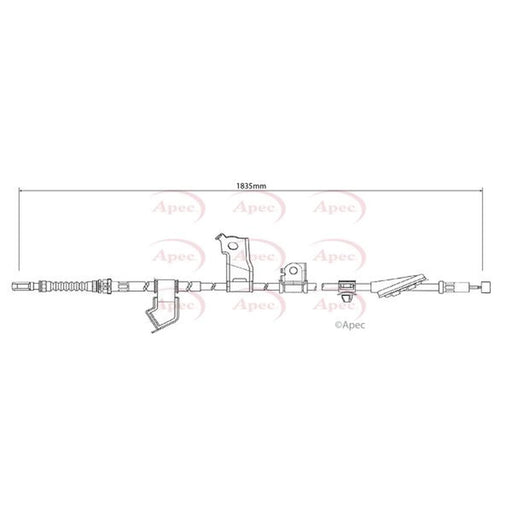 Apec Handbrake Cable Left Rear CAB1317