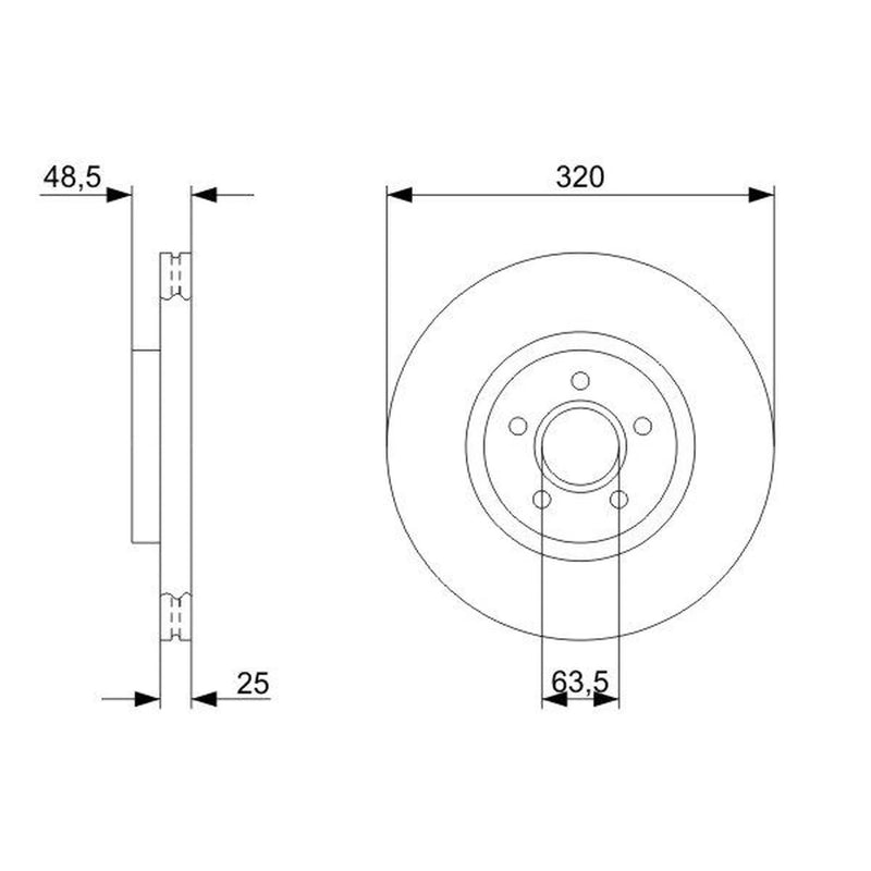 Bosch Front Brake Vented Discs & Pads fits Volvo V40 2015-2019