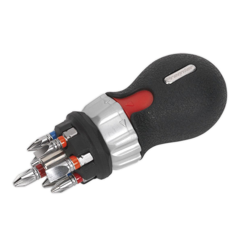 Sealey Fine Tooth Ratchet Screwdriver Set 8pc Stubby Platinum Series AK64908 Sealey - Dynamic Drive