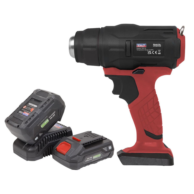 Sealey Cordless Hot Air Gun Kit 20V SV20 Series 2 Batteries CP20VHGKIT2 Sealey - Dynamic Drive