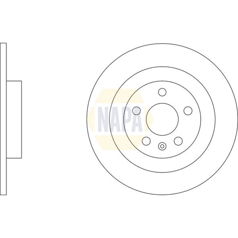 NAPA 2 x Solid Rear Brake Discs NBD5885-x2