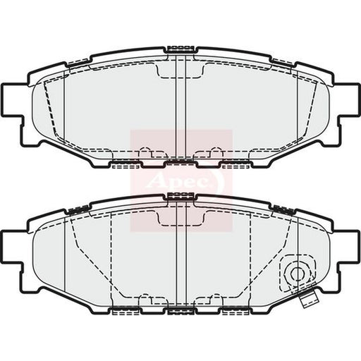 Apec Rear Brake Pad Set fits Subaru Impreza 2011-2016 1.6 2.0