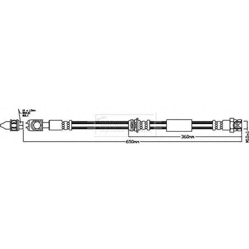 Borg & Beck Brake Hydraulic Hose Line Front Right BBH8419