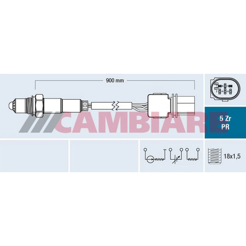 Cambiare O2 Lambda Oxygen Sensor Right fits Porsche Macan 2014-2018 3.0 3.6