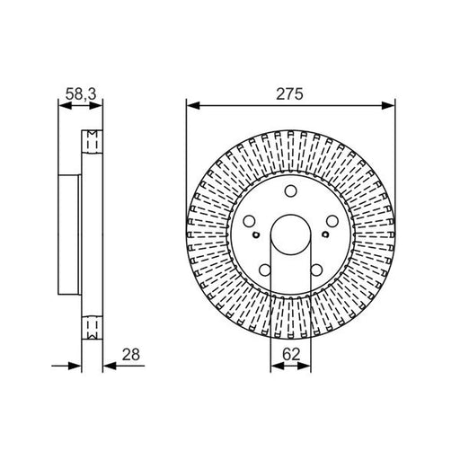 Bosch Front Brake Discs & Pads fits Toyota Hilux Vigo VII Pickup 2005-2015 2.5