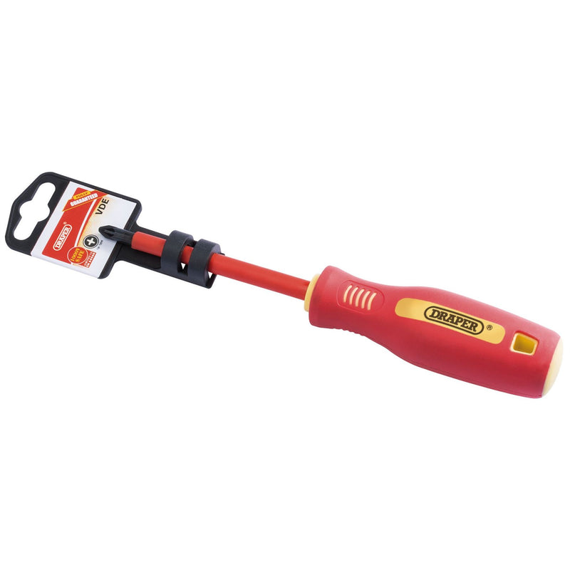 Draper Fully Insulated Soft Grip PZ TYPE Screwdriver, No.2 x 100mm 46534 Draper - Dynamic Drive