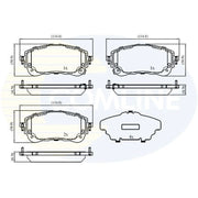 Comline Front & Rear Pads fits Toyota Corolla 2019 on 1.6
