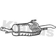 Klarius Box With Tail Pipe Rear fits Opel Zafira A 1999-2005 1.6
