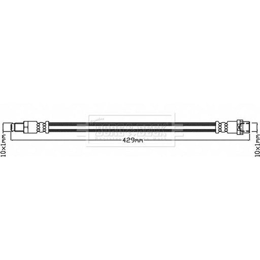 Borg & Beck Brake Hydraulic Hose Line Front Right BBH8389