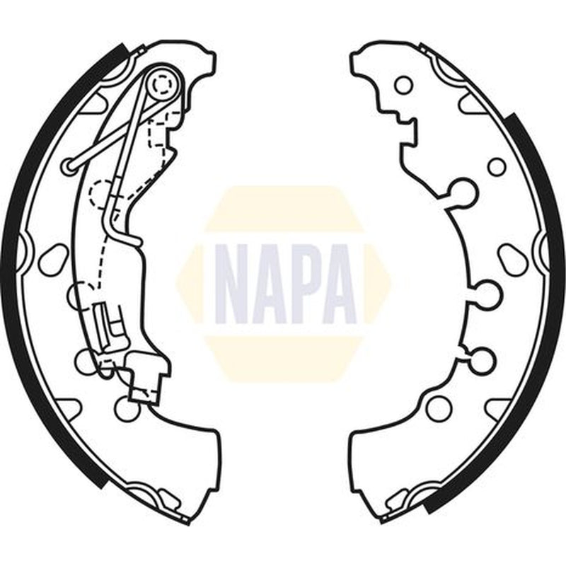 NAPA Brake Shoe Set Axle Kit fits Chrysler Ypsilon 2011-2021 0.9 1.2 1.3