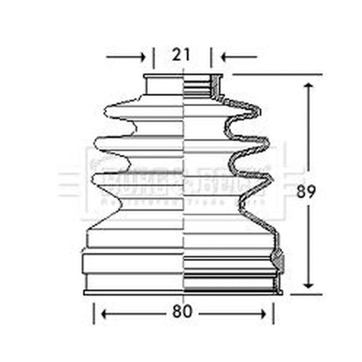 Borg & Beck Drive Shaft Bellow Kit transmission sided BCB2787