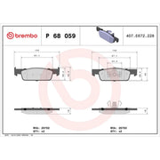 Brembo 4 x Front Brake Pad Set fits Dacia Logan II 2012-2013 1.2 1.5 1.6
