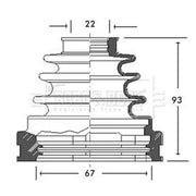 Borg & Beck Drive Shaft Bellow Kit transmission sided BCB2728