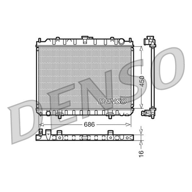 Denso Engine Radiator fits Nissan X-Trail I 2001-2013 2.2