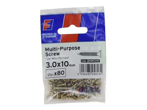 ForgeFix Multi-Purpose Pozi Screw CSK ST ZYP 3.0 x 10mm ForgePack 80 ForgeFix - NN4 Online