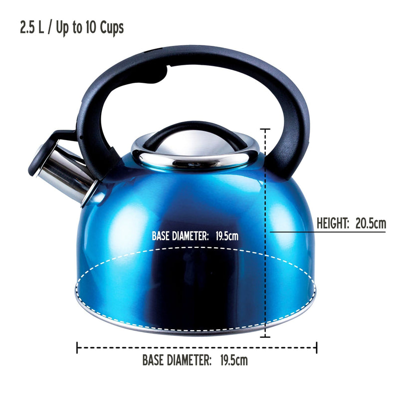 MDS1203 Liberty Blue 2.5 Litre Whistling Kettle CW-T056-B1BL Liberty Leisure UK - Dynamic Drive