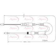 Apec Handbrake Cable Left Rear fits Peugeot 2008 I 2013-2019 1.2 1.4 1.5 1.6