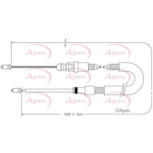 Apec Handbrake Cable Right Rear CAB1410