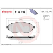Brembo 4 x Front Brake Pad Set fits Fiat Talento 2016 on 1.6