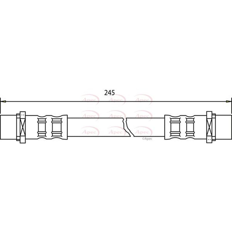 Apec Brake Hydraulic Hose Line Rear fits Opel Astra F 1991-1998 1.6 1.8 2.0
