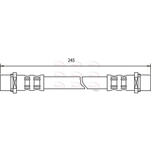 Apec Brake Hydraulic Hose Line Rear fits Opel Astra F 1991-1998 1.6 1.8 2.0