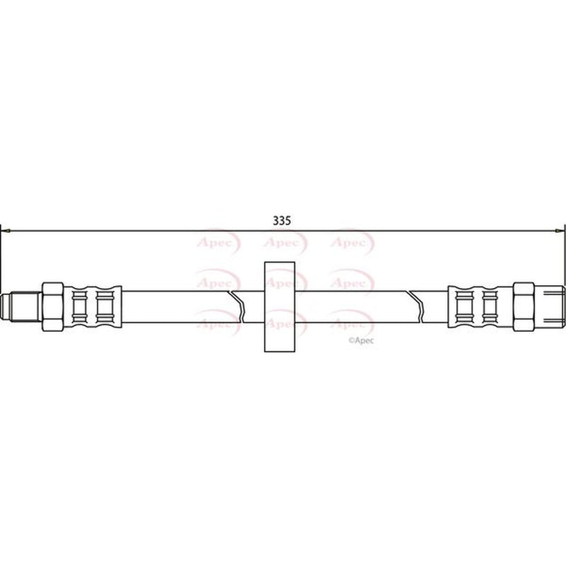 Apec Brake Hydraulic Hose Line Rear fits Volvo 240 1980-1984 2.3
