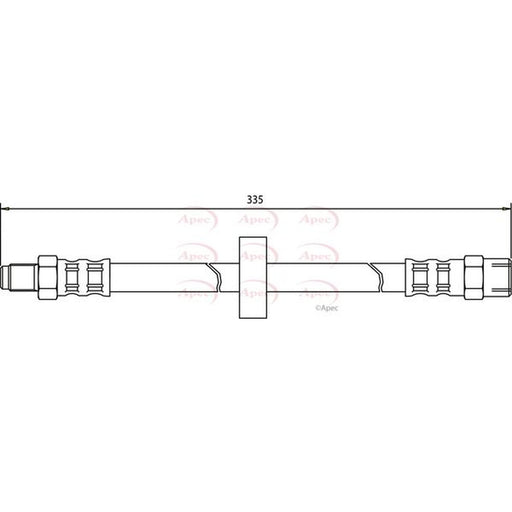 Apec Brake Hydraulic Hose Line Rear fits Volvo 240 1980-1984 2.3