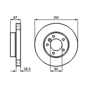 Bosch Front Brake Internally Vented Discs & Pads fits Jaguar Xj 1975-1992 3.4